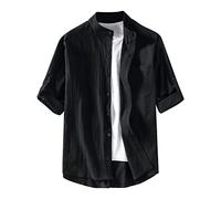 Camisas Lino Hombre Camisa Hombre Camiseta Blanca Basica Traje De Personalizada Estampada Manga Corta Verano Conjunto Vestir Rosa Verde con Bolsillo Old Money Elastico Antiarrugas XXL Sepiia