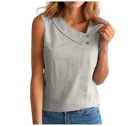 Camisas Mujer Camisas Mujer Verano Blusa De Lino para Blusa Informal Elegante De Verano, Camiseta Holgada Túnica Corta para Blusas Manga Corta Azul Camisa con Cordones Ropa Medieval Vintage