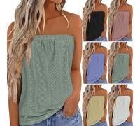 Camisas Mujer sin Mangas Verano Top de Tubo Bandeau Tank Tops sin Tirantes Camiseta de Tirantes Flowy Vest Shirt