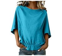 Camisas Mujer Tallas Grandes Camisa De Algodón para Mujer Camisetas Manga Corta Algodon Top De Talla Grande Camisa Manga Corta Chic Y Elegante. Casual Verano Ligera Playa Clásico Tradicional Unicolor