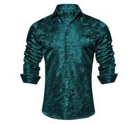 Camisas occidentales bordadas de manga larga para hombre formal de esmoquin de manga larga, ajuste regular, camisa inteligente de novio, camisa de boda de moda, ajuste a medida, tops jacquard de