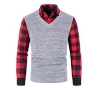 Camisas para el vientre para hombre, otoño e invierno, camisas de negocios, cuello Fak E, dos piezas, ropa deportiva con botones, camisa de manga larga, camisa para el tiempo libre, ropa de ocio, O