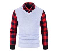 Camisas para el vientre para hombre, otoño e invierno, camisas de negocios, cuello Fak E, dos piezas, ropa deportiva con botones, camisa de manga larga, camisa para el tiempo libre, ropa de ocio, O