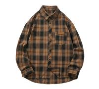 Camisas para hombre camisas hombres camisa de lino manga corta camisa de lino para hombre verano camisa blanca hombres manga corta Hawaii camisa de verano Slim Fit Slim Fit Verano Camisa, café, XL