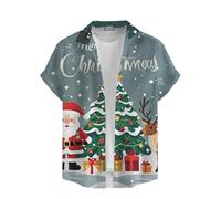 Camisas para hombre, manga corta, con botones, ajustadas, ligeras, de secado rápido, para verano, vacaciones, fiestas, hawaianas, para hombre, Reino Unido, azul claro, XL