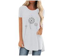 Camisas para mujer, holgadas, diarias, elegantes, de manga 3/4, Blanco, XXL