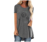 Camisas para mujer, holgadas, diarias, elegantes, de manga 3/4, gris, S