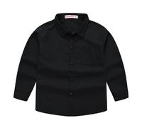Camisas para niños para primavera, y estilos para niñas Camisas con cuello de traje de color sólido de manga larga trajes de rendimiento para camisas casuales regalo E, Negro , 5-6 años