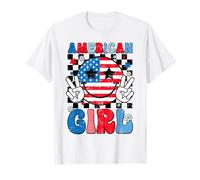 Camisas patrióticas del 4 de julio American Girl para adolescentes y niñas Camiseta