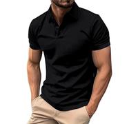 Camisas polo de hombre para negocios formales, polos sólidos de manga corta, ligeras, de verano, camisetas casuales regulares, botones, solapas, para exteriores, ocio, blusa, cómoda, para bodas, XXXL