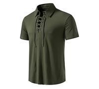 Camisas polo de manga corta para hombre, con cordones, ajuste regular, cómodas, con solapa, ligeras, transpirables, lisas, refrescantes, absorben la humedad, camisetas de verano para el trabajo, fin