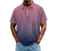 Camisas polo para hombre, ajustadas, elásticas, degradadas, de secado rápido, casual, para entrenamiento, rendimiento activo, con cuello, hot pink, 5XL