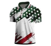 Camisas polo para hombre, diseño de estrellas y rayas, camisetas de manga corta, cuello polo, camisa de manga corta, lisa, ligera, estampada, ropa de calle, ajustada, transpirable, blusas elegantes de