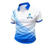 Camisas polo para hombre, manga corta, camiseta de concienciación sobre el cáncer de próstata, camiseta casual para el mes del cáncer de mama, camisetas con cinta azul, Polo azul para hombre, XXL