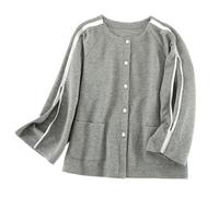 Camisas Postquirúrgicas de Manga Larga con Cremallera para Hombre Batas Cálidas para Fracturas Discapacidad Encamados Parálisis Ropa de Ancianos (Color : Gray, Size : XL)