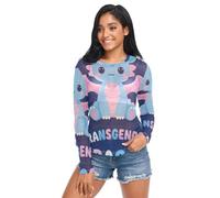 Camisas transparentes para mujer, Space Galaxy Transgénero Dragon Pride Flag Cute Trans Love, camisas transparentes de malla de manga larga S, Bandera de orgullo de dragón transgénero de galaxia