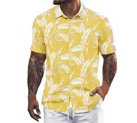 Camisas tropicales para hombre, manga corta, playa, hawaiana, caribeña, hawaiana, palmera, con botones, divertida, mexicana, casual, cubana, verano, bolos, crucero, vintage, floral, solapa, camisa de