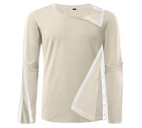 Camisas unisex de recuperación después de la cirugía del hombro, camisas de manga larga para hombres y mujeres, Beige, L