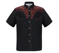 Camisas vaqueras occidentales para hombre, elegantes bordadas, con estampado 3D, con botones, estilo casual, holgada, cómoda, de manga corta, para vacaciones de verano, camisas casuales de manga corta