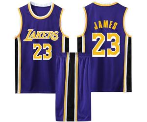 Camiset Baloncesto Hombre y Niño, Conjunto Baloncesto Hombre y Niño 2 Piezas, Equipación Baloncesto Hombre y Niño Sin Mangas Violeta 3XS