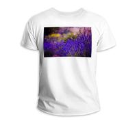Camiseta 100% Algodón Cuello Redondo Unisex Lavanda Flor Violeta Púrpura, Multi color, altoa única/XL