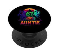 Camiseta 67 Auntie Meme Halloween Calabaza Esqueleto PopSockets PopGrip Adhesivo