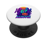 Camiseta 67 Auntie Meme Halloween Calabaza Esqueleto PopSockets PopGrip Adhesivo