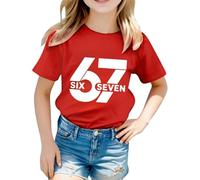 Camiseta 67 Meme Niño Six Seven Brainrot Camiseta Mangas Cortas Camisetas Six Seven Niños Con Estampado De Dibujos Animados Italian Brainrot 67 T-Shirt Con Cuello Redondo Divertida Ropa De Carnaval