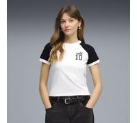 Camiseta a contraste semiajustada FUTURE.PUMA.ARCHIVE para mujer, Ropa, Blanco, L