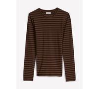 Camiseta a rayas, corte regular Dark Brown XXS