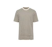 Camiseta a rayas de manga corta cuello redondo corte casual homber