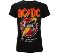 Camiseta ACDC Hombre AC/DC AC DC Original for Those About Rock Oficial Negro Camiseta Camiseta Cañón Hard Rock, Negro , L/XL
