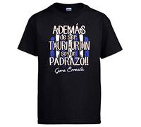 Camiseta además de ser Txuri Urdin Soy un padrazo futbolero de San Sebastían - Negro, XXL