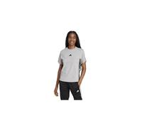 adidas Mujer Essentials 3-Stripes Cotton T-Shirt, Medium Grey Heather/Black, M