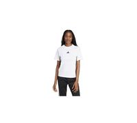 adidas Mujer Essentials 3-Stripes Cotton T-Shirt, White/Black, M