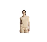 Adidas Mujer Essentials Linear Cotton T-Shirt, Warm Sandstone/White, XS
