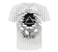Camiseta Agujero De Pared Pink Floyd Animal 3D Impresión Digital Pareja Suelta Manga Corta-A-0001, M