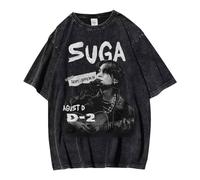 Camiseta Agust-D SUGA Min Yoon Gi K-pop Camisetas For Fanáticos Hombres Mujeres(Color:Black-c,Size:3XL)