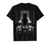 Camiseta AI Girl para Hombre - Sexy AI Woman in Shibari Ropes B&W Camiseta