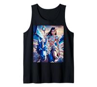 Camiseta AI Girl para hombre - Sexy AI Woman Riding a Dragon Camiseta sin Mangas