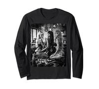 Camiseta AI Girl para Hombre - Sexy AI Women with Guitars #3 B&W Manga Larga