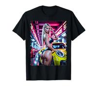 Camiseta AI Girl para hombre - Sexy Bikini Girl & Exotic Car Camiseta