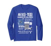 Camiseta Airbus Light Aircraft A350-900 Manga Larga, Unisex para Adultos, Azul Real, XL