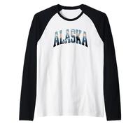 Camiseta Alaska - Retro Vintage Viajes Al Aire Libre Montaña Camiseta Manga Raglan