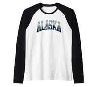 Camiseta Alaska - Retro Vintage Viajes Al Aire Libre Montaña Camiseta Manga Raglan