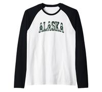 Camiseta Alaska - Retro Vintage Viajes Al Aire Libre Montaña Camiseta Manga Raglan