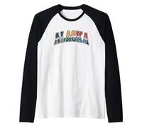 Camiseta Alaska - Retro Vintage Viajes Al Aire Libre Montaña Camiseta Manga Raglan