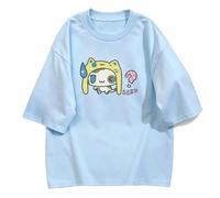 Camiseta algodón Holgada Estampado Animal Dibujo - Azul - XXL