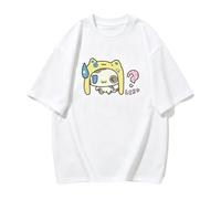 Camiseta algodón Holgada Estampado Animal Dibujo - Gris Claro - S
