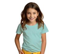 Camiseta algodón orgánico Manga Corta para niños y niñas - Camiseta Eco con 160 g/m Durable, cómoda y Elegante (11/12 años, Menta)